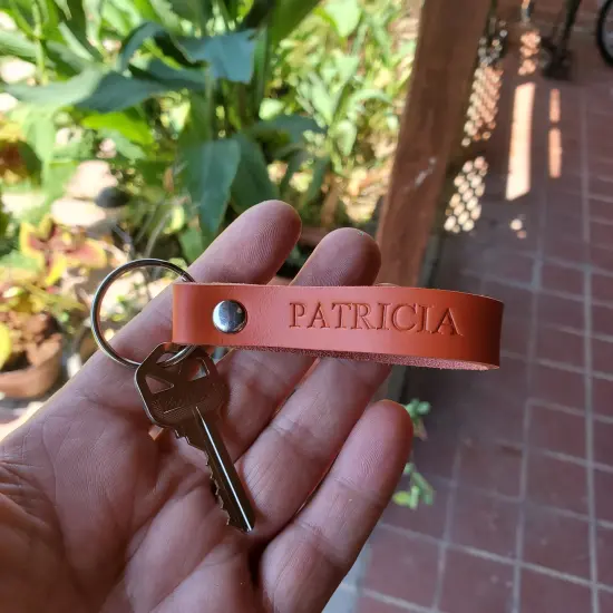 Blank Leather Keyrings 12 Pack &ndash; Pre-Cut Blanks with Hardware for Hot, Foil Stamping & Engraving Orange {3}