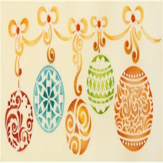 Christmas Ball Swag Cake Stencil | C871 by Designer Stencils | Cake Decorating Tools | Baking Stencils for Royal Icing, Airbrush, Dusting Powder | Reusable Plastic Food Grade Stencil for Cakes | Easy to Use & Clean Cake Stencil {3}