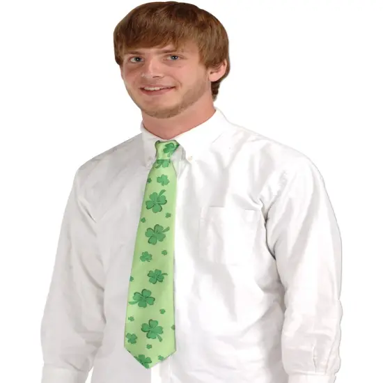 Irish Saint Patricks Day Green Shamrocks Tie Costume Accessory {1}