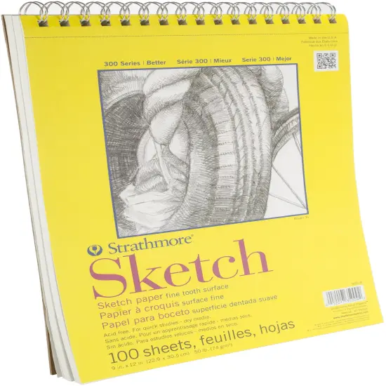Strathmore Sketch Spiral Paper Pad 9"X12"-100 Sheets {2}