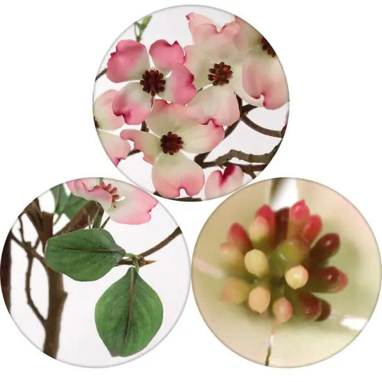 50" Silk Dogwood Branch 2-Pack &ndash; Lifelike Pink Faux Floral Decor for Home, Weddings & Events {2}