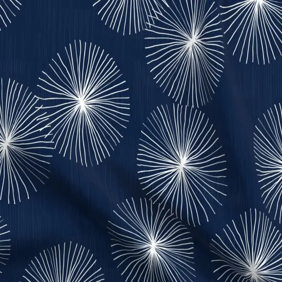 Various Fabrics by the Yard or Fat Quarter Mid Century Modern Circle Snowflake Chinoiserie Minimalist Mod Geo Dandelion White Blue Navy Flower Custom Printed Fabric by Spoonflower {5}