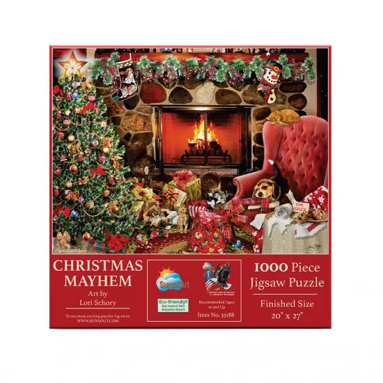 Sunsout Christmas Mayhem 1000 pc Christmas Jigsaw Puzzle 35188 {4}