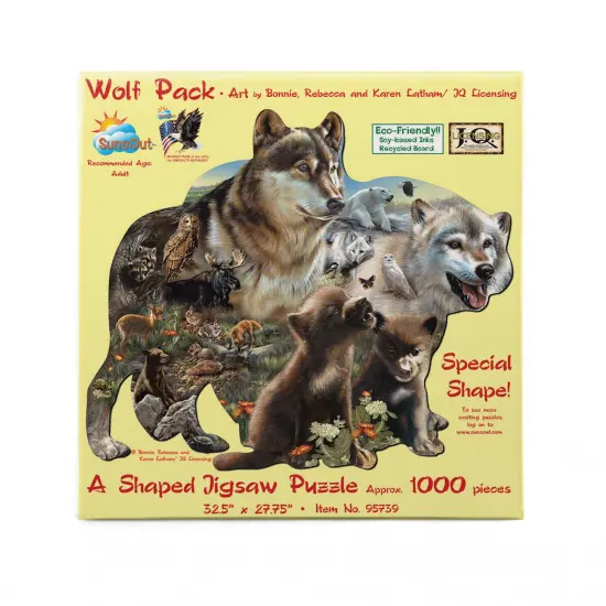 Sunsout Wolf Pack 1000 pc Special Shape Jigsaw Puzzle 95739 {4}