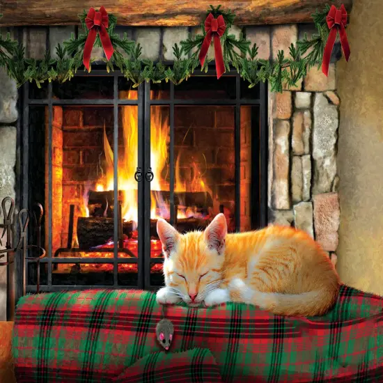 Sunsout Fireside Snooze 500 pc Christmas Jigsaw Puzzle 37138 {3}