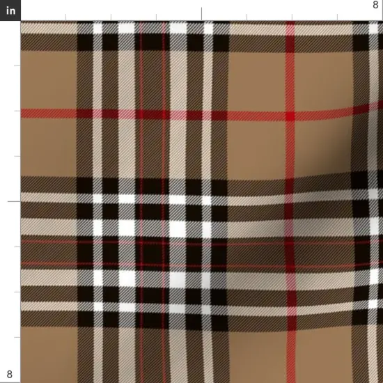 Various Fabrics by the Yard or Fat Quarter Tartan Plaid Scottish Tan Brown Black White Custom Printed Fabric by Spoonflower {4}