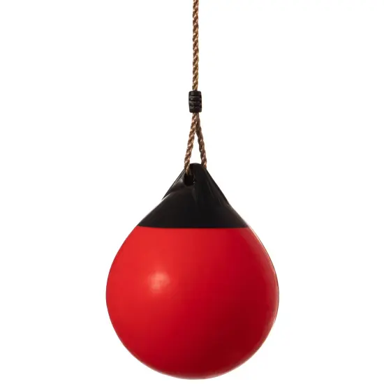 Red Outdoor Patio Playground Hanging Adjustable Ball Round Swing, Inflatable Heavy Duty Rubber Round Swing Ball, Pump Included {1}