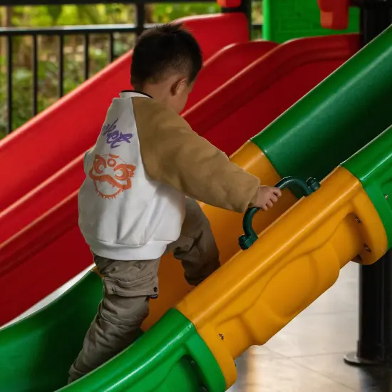 Green Plastic Safety Grab Handles Set, Kids Outdoor Play House Hand Grip Bars for Jungle Gym Playground Set Accessory {2}