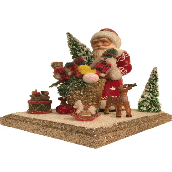 Santa Red Beaded Edge Each {1}