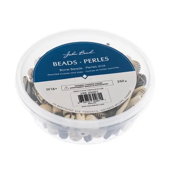 John Bead Natural Bone Beads Assorted Box Set, 250g Multicolored {2}