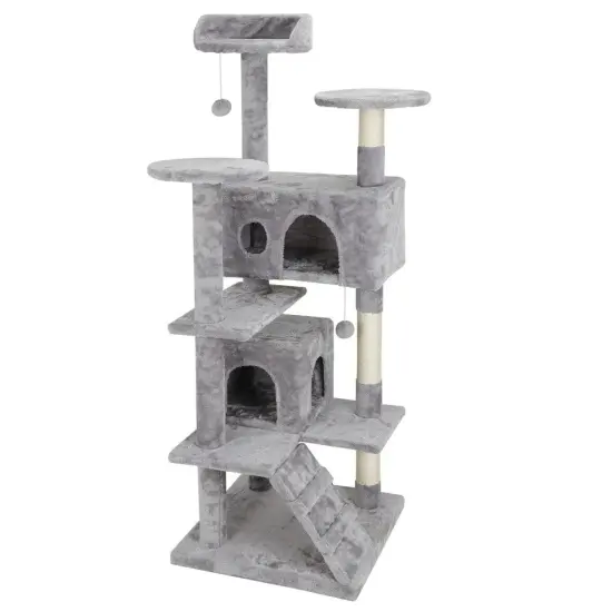 53" Cat Tree Activity Tower Pet Furniture Sisal-Covered Scratch Post Play Relax {1}