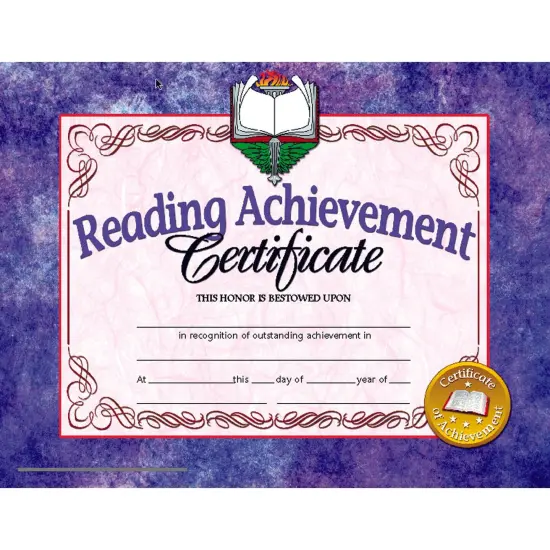 Reading Achievement Certificate, 30 Per Pack, 3 Packs {2}