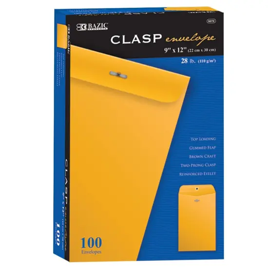 Clasp Envelopes, 9" x 12", Pack of 100 {1}