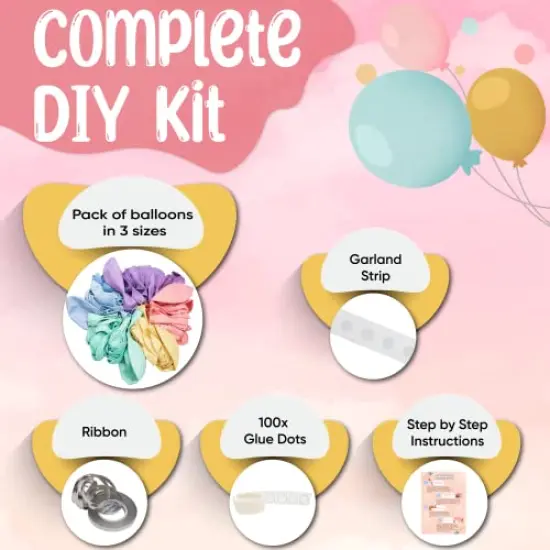 100 Pieces Pastel Balloon Garland Kit &ndash; Pastel Rainbow Balloon Arch &ndash; Small and Large Pastel Balloons for Pastel Birthday Decorations &ndash; Unicorn, Spring, Macaron, Easter, Donut & Ice Cream Party Balloons {4}