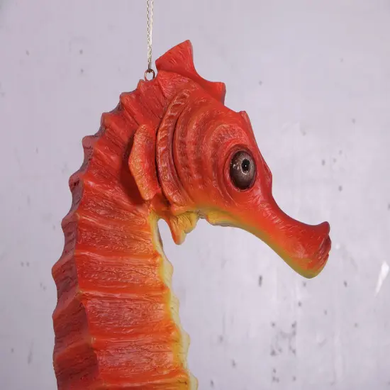 Small Red Seahorse Statue {5}