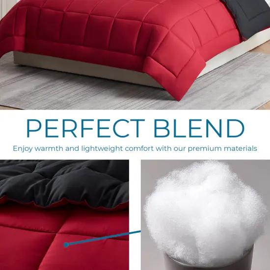 Nestl Down Alternative Comforter Burgundy/Black {5}