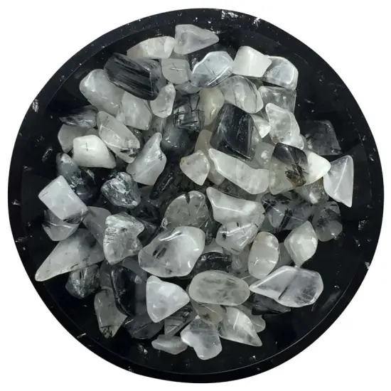 Tourmalinated Quartz Mini Crystal Chips &ndash; Size 2 {1}