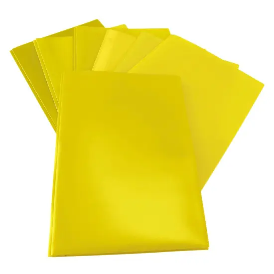 School Smart 2-Pocket Poly Folders with Fasteners, Pack of 25 Yellow {2}