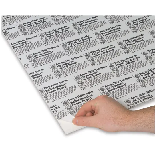 Quick-Stik Self-Adhesive Foam Board Pack - 20" x 30" x 3/16", White, Repositionable Adhesive, Pkg of 10 {1}