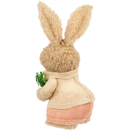Northlight Plush Boy Easter Rabbit Figurine with Carrots - 11" Beige {7}
