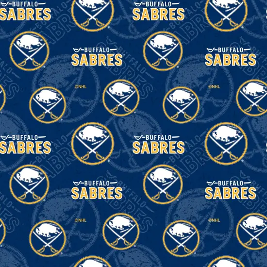 Sykel Enterprises NHL Team Cotton Fabric-Buffalo Sabers Tone on Tone Cotton Quilting Fabric {1}