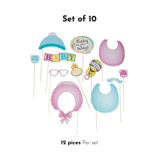 Baby Shower Photo Booth Stick Prop Set - 12 Pieces for Unforgettable Moments of Joy and Celebration | Raheev&reg; {3}
