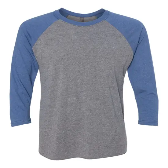 Next Level&reg; Triblend Crewneck Three-Quarter Raglan T-Shirt Vtg royal/premium ht {1}