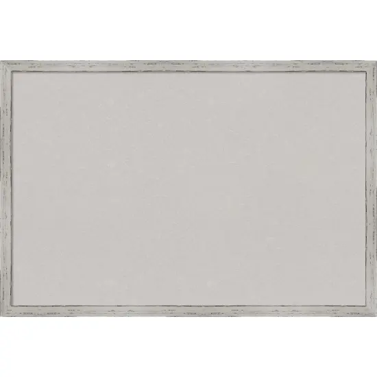 Shiplap White Narrow Wood Framed Corkboard, Grey Cork {1}