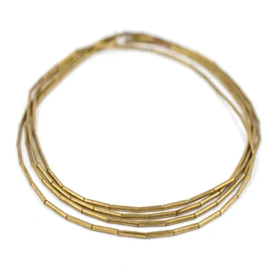 The Bead Chest Brass 1.5mm Tube Beads, Full Strand of Quality Metal Spacers for DIY Jewelry Design {3}