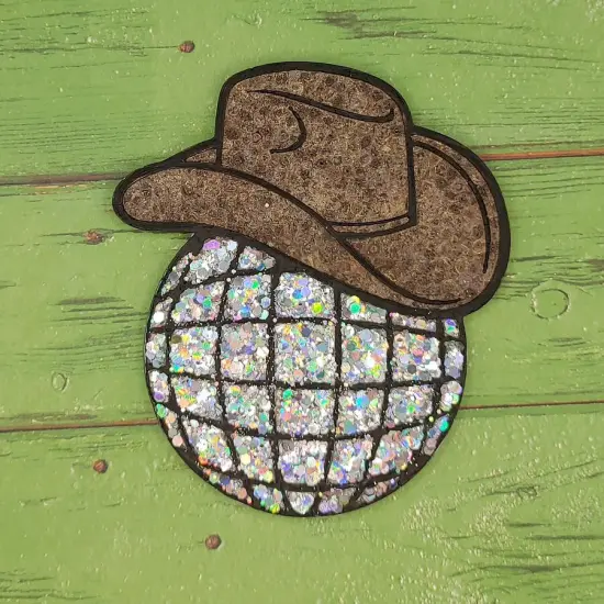 Disco Ball with Cowboy Hat Silicone Freshie Mold {3}