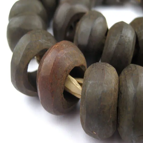 The Bead Chest Brown Bone Beads - Full Strand of Fair Trade African Beads (Ring, Brown) {1}