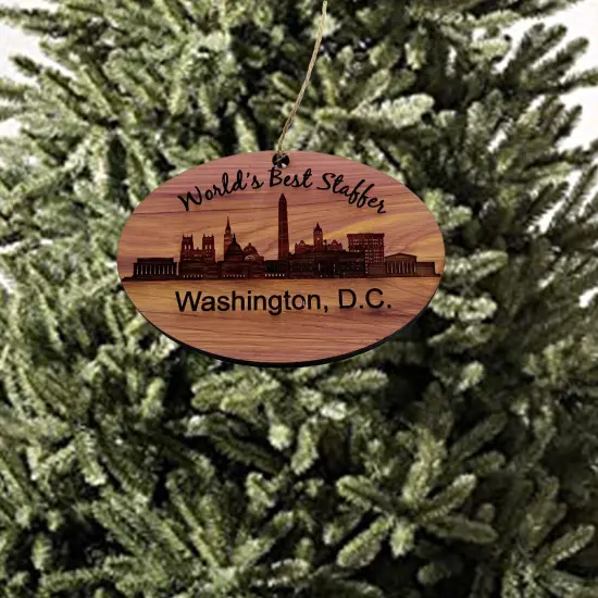 worlds Best Staffer Washington DC- Cedar Ornament {1}
