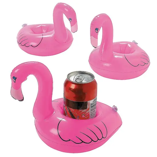 Inflatable Floating Flamingo Coasters 8 inches tall by 8 1/2 inches wide when inflated | Raheev&reg; {2}