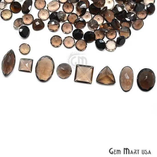 Smoky Topaz Gemstone, 100% Natural Faceted Loose Gems, November Birthstone, 10-20mm, 100 Carats, GemMartUSA (ST-60010) {1}