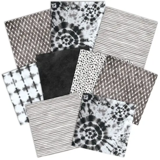 Black Colorways Pattern 12 x 12 Scrapbook Paper Set {2}