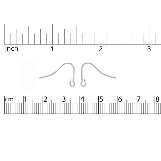 JewelrySupply Sterling Silver Fish Hook Earring Wires (1 Pair of Sterling Silver Earrings) {2}