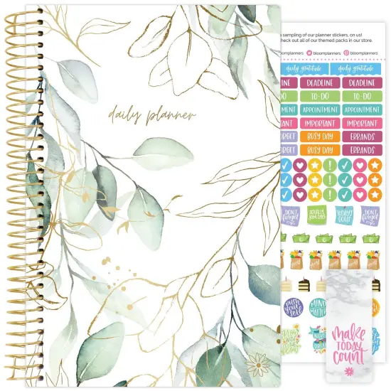 bloom daily planners Undated Soft Cover Planner, 5.5" x 8.25", Eucalyptus {1}