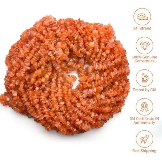 Dark Carnelian Chip Beads, 34 Inch, Natural Chip Strands, Drilled Strung Nugget Beads, 3-7mm, Polished, GemMartUSA (CHDC-70001) {1}