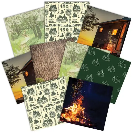 Camping 12 x 12 Scrapbook Paper Set {2}