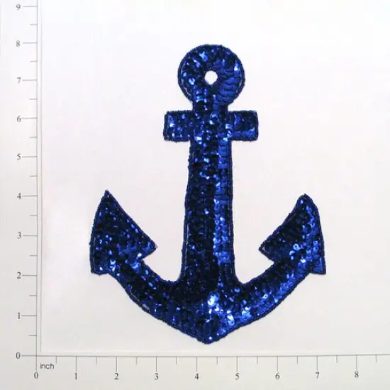 Anchor Sequin Applique/Patch Silver {2}
