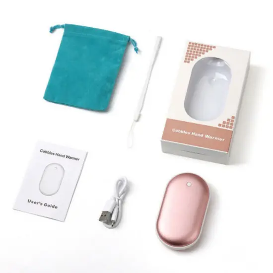 Rechargeable Hand Warmers Hot Hands 5200mAh Heated Electric Heater Power Bank Pink {3}