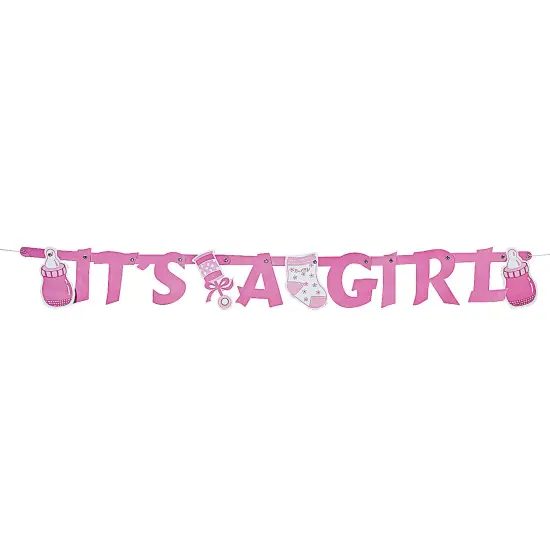 Hinged Banner (It's A Girl) | Gateway to Exquisite Finds 44 Inches wide by 5 inches tall | RAHEEV&reg; {2}