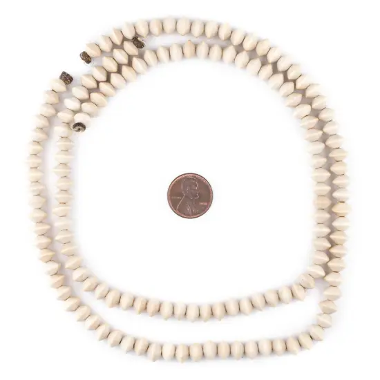The Bead Chest Cream Bicone Natural Wood Beads (5x8mm): Organic Eco-Friendly Wooden Bead Strand for DIY Jewelry, Crafts, Necklace and Bracelet Making {2}