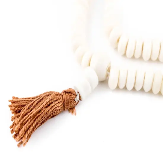 The Bead Chest White Bone Mala Disk Beads (8mm) {4}