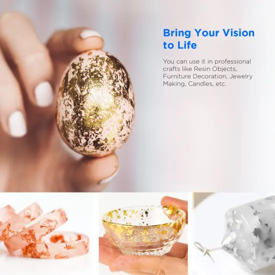 Metallic Foil Flakes - 3 Bottles (Gold, Copper, and Silver) 5g/0.17 oz Each {4}