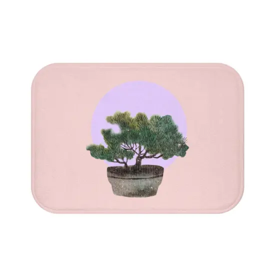 Bonsai Tree Bath Mat Pink {2}