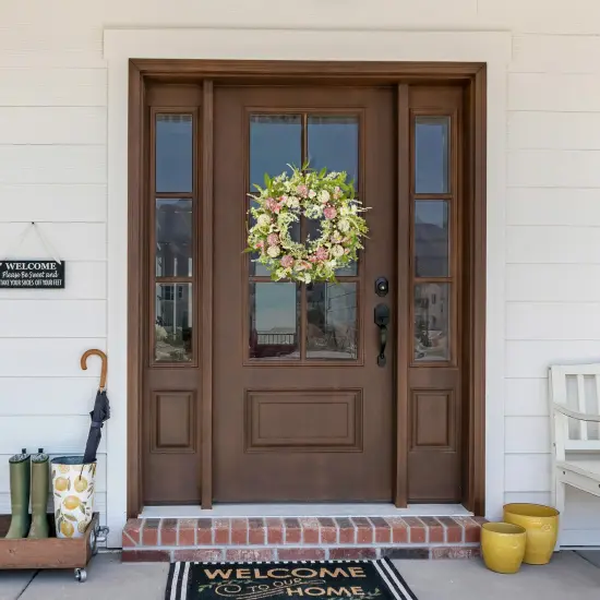 Northlight Allium and Lavender Spring Wreath - 28" - Pink {3}