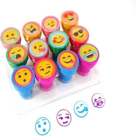 TINYMILLS 12 Pcs Emoji Stamp Kit for Kids {2}
