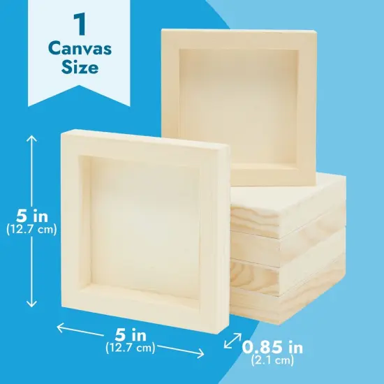 6 Pack Unfinished Wood Canvas Boards for Painting 5x5 Panels {3}