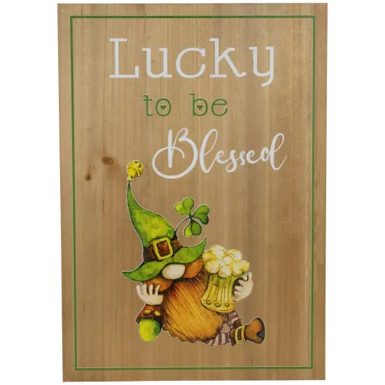 Northlight Lucky to be Blessed St. Patrick's Day Wooden Wall Sign - 18.5" Brown {1}